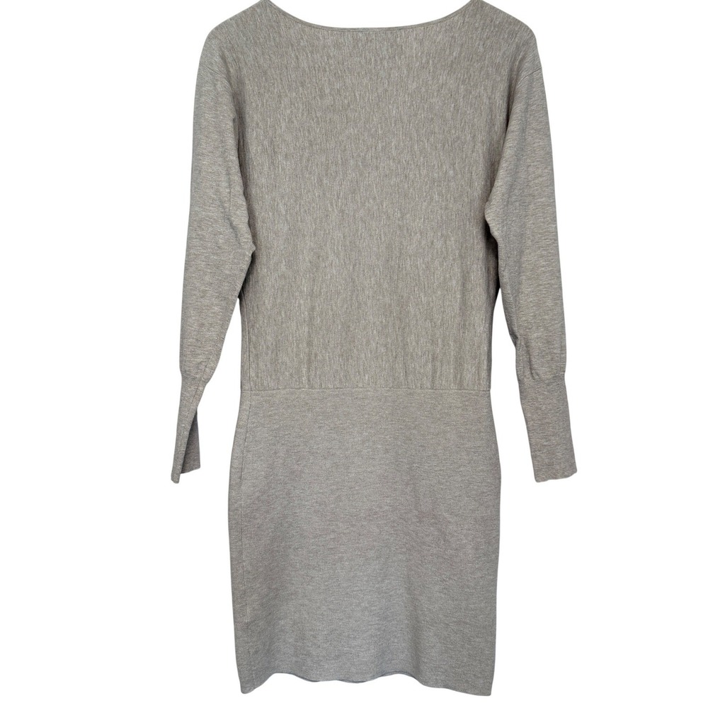 Theory Boatneck Sweater Dress Womens Size M Tan Knit Long Sleeve Blouson - Picture 4 of 10